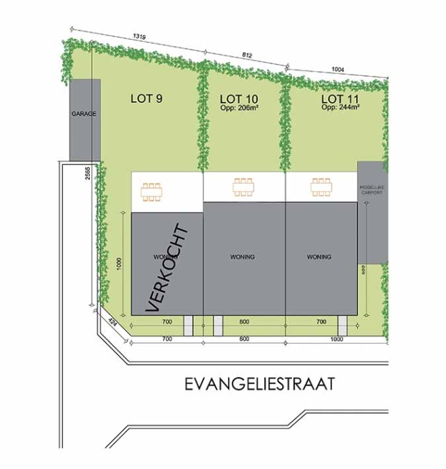 Inplanting lot 9 (verkocht)-10-11 Evangeliestraat BA