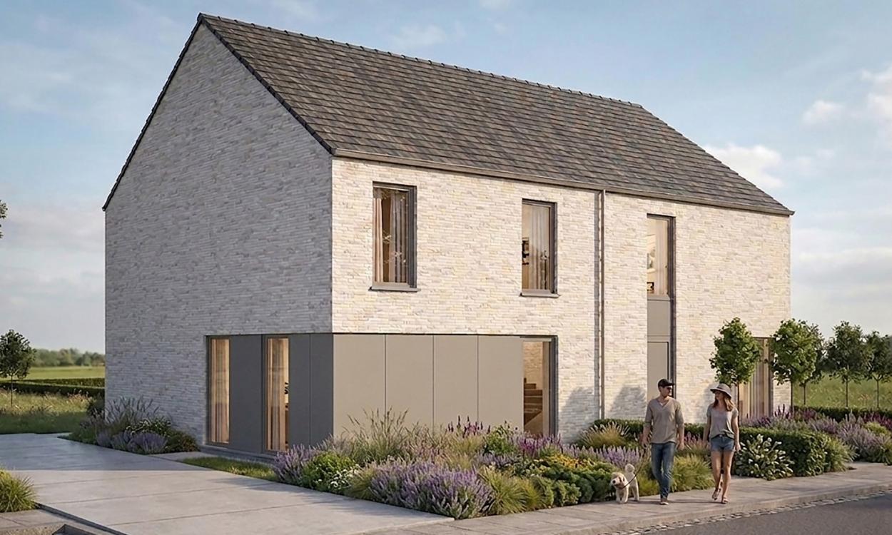 Nieuwbouwproject Hamme (9220) - Vlaslaan: Halfopen bebouwing lot 7