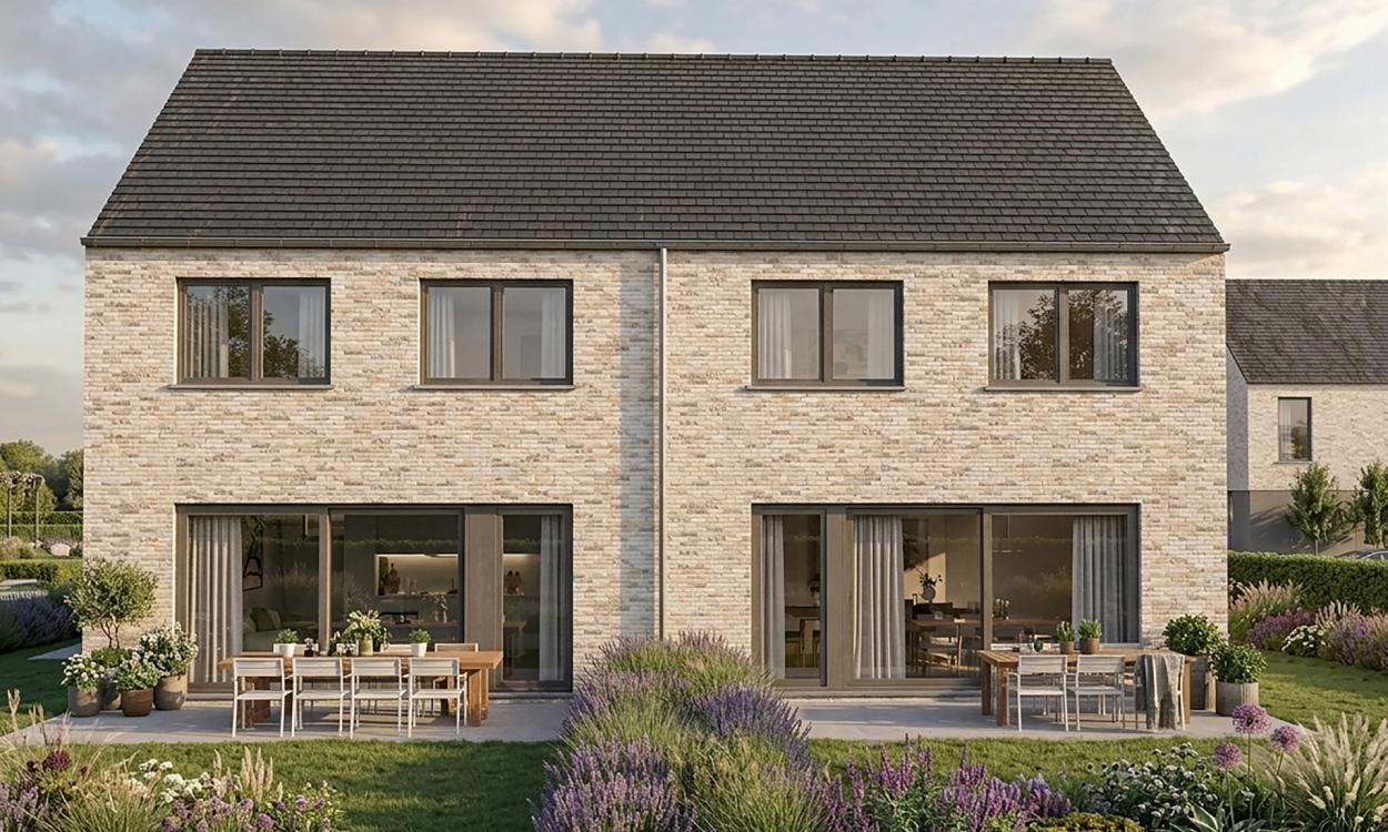 Nieuwbouwproject Hamme (9220) - Vlaslaan: Halfopen bebouwing lot 4